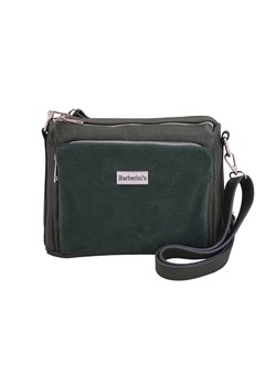 Codzienna torebka ze skóry naturalnej z zamszem - Zielona ciemna - id: 11810n - marki Barberini's - 187308704 Codzienna torebka ze skóry naturalnej z zamszem - Zielona ciemna ze sklepu butyolivier w kategorii Listonoszki - zdjęcie 187308704