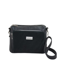 Codzienna torebka ze skóry naturalnej z zamszem - Czarna - id: 11805n - marki Barberini's - 187308772 Codzienna torebka ze skóry naturalnej z zamszem - Czarna ze sklepu butyolivier w kategorii Listonoszki - zdjęcie 187308772
