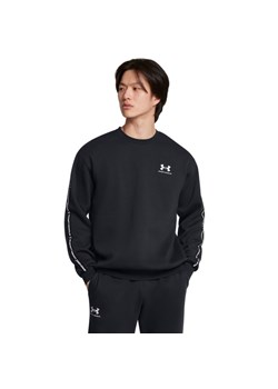 Męska bluza dresowa nierozpinana bez kaptura Under Armour UA Icon Fleece Crew Taping - czarna ze sklepu Sportstylestory.com w kategorii Bluzy męskie - zdjęcie 187308792