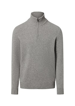 Nils Sundström Męski sweter z dzianiny wykonany z wełny Mężczyźni Wełna szary marmurkowy ze sklepu vangraaf w kategorii Swetry męskie - zdjęcie 187311854