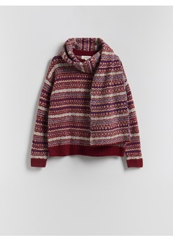 Reserved - Sweter z szalem - wielobarwny - id: 015HV-MLC - marki Reserved - 187311950 Reserved - Sweter z szalem - wielobarwny ze sklepu Reserved w kategorii Swetry damskie - zdjęcie 187311950