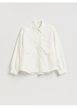 Reserved - Bawełniana koszula z haftem - biały ze sklepu Reserved w kategorii Koszule damskie - zdjęcie 187311980