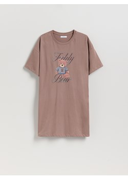 Reserved - Koszula nocna z nadrukiem - brązowy - id: 209EY-84X - marki Reserved - 187312120 Reserved - Koszula nocna z nadrukiem - brązowy ze sklepu Reserved w kategorii Koszule nocne - zdjęcie 187312120