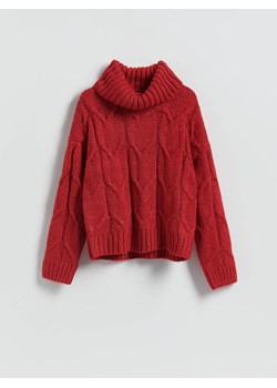 Reserved - Golf z domieszką wełny - czerwony - id: 399HI-33X - marki Reserved - 187312232 Reserved - Golf z domieszką wełny - czerwony ze sklepu Reserved w kategorii Swetry damskie - zdjęcie 187312232