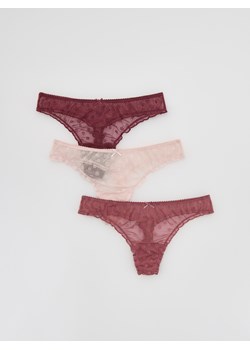 Reserved - Majtki typu stringi 3 pack - różowy ze sklepu Reserved w kategorii Majtki damskie - zdjęcie 187312274