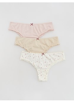Reserved - Bawełniane majtki typu brazyliany 3 pack - wielobarwny - id: 559EZ-MLC - marki Reserved - 187312393 Reserved - Bawełniane majtki typu brazyliany 3 pack - wielobarwny ze sklepu Reserved w kategorii Majtki damskie - zdjęcie 187312393