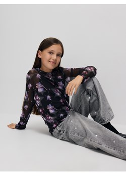 Reserved - Jeansy wide leg w gwiazdki - jasnoszary - id: 827FF-09J - marki Reserved - 187312593 Reserved - Jeansy wide leg w gwiazdki - jasnoszary ze sklepu Reserved w kategorii Spodnie dziewczęce - zdjęcie 187312593