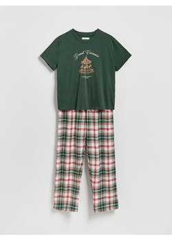Reserved - Flanelowa piżama w kratę - zielony - id: 963EX-77X - marki Reserved - 187312722 Reserved - Flanelowa piżama w kratę - zielony ze sklepu Reserved w kategorii Piżamy damskie - zdjęcie 187312722
