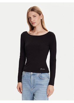 Guess Bluzka W5BP46 KCYV2 Czarny Slim Fit - id: 0000305463715 - marki Guess - 187314121 Guess Bluzka W5BP46 KCYV2 Czarny Slim Fit ze sklepu MODIVO w kategorii Bluzki damskie - zdjęcie 187314121