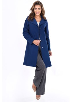 Płaszcz FPL1132 GRANATOWY - id: 47845 - marki Fokus - 187314680 Płaszcz FPL1132 GRANATOWY ze sklepu fokus.pl w kategorii Płaszcze damskie - zdjęcie 187314680