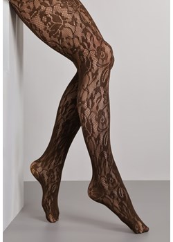 Brązowe Eleganckie Rajstopy z Koronki Hanilira ze sklepu born2be.pl w kategorii Rajstopy - zdjęcie 187314764