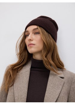 Reserved - Czapka z wełną i kaszmirem - ciemnobrązowy ze sklepu Reserved w kategorii Czapki zimowe damskie - zdjęcie 187314990