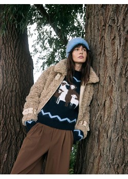 Reserved - Sweter ze wzorem - granatowy - id: 295HM-59X - marki Reserved - 187315080 Reserved - Sweter ze wzorem - granatowy ze sklepu Reserved w kategorii Swetry damskie - zdjęcie 187315080