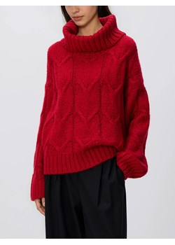 Reserved - Golf z domieszką wełny - czerwony - id: 399HI-33X - marki Reserved - 187315151 Reserved - Golf z domieszką wełny - czerwony ze sklepu Reserved w kategorii Swetry damskie - zdjęcie 187315151