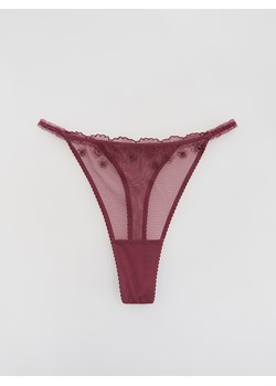 Reserved - Siateczkowe stringi z haftem - fioletowy - id: 427EZ-44X - marki Reserved - 187315170 Reserved - Siateczkowe stringi z haftem - fioletowy ze sklepu Reserved w kategorii Majtki damskie - zdjęcie 187315170