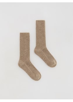 Reserved - Wełniane skarpetki z dodatkiem kaszmiru - beżowy ze sklepu Reserved w kategorii Skarpetki damskie - zdjęcie 187315283