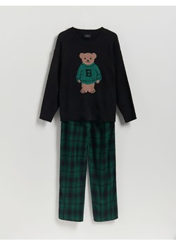 Reserved - Dwuczęściowa piżama z misiem - czarny ze sklepu Reserved w kategorii Piżamy męskie - zdjęcie 187315404