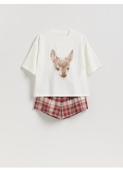 Reserved - Dwuczęściowa piżama z nadrukiem - fioletowy - id: 068EY-44X - marki Reserved - 187316514 Reserved - Dwuczęściowa piżama z nadrukiem - fioletowy ze sklepu Reserved w kategorii Piżamy damskie - zdjęcie 187316514