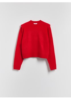 Reserved - Sweter z poduszkami na ramionach - czerwony - id: 218GV-33X - marki Reserved - 187316561 Reserved - Sweter z poduszkami na ramionach - czerwony ze sklepu Reserved w kategorii Swetry damskie - zdjęcie 187316561