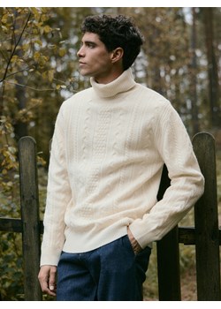 Reserved - Sweter z wełną - złamana biel - id: 446GQ-01X - marki Reserved - 187316602 Reserved - Sweter z wełną - złamana biel ze sklepu Reserved w kategorii Swetry męskie - zdjęcie 187316602