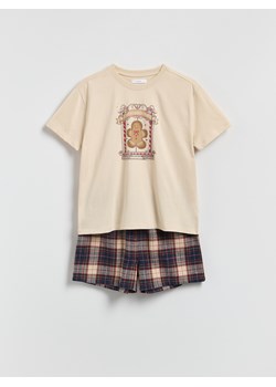 Reserved - Piżama ze świątecznym motywem - granatowy - id: 962EX-59X - marki Reserved - 187316710 Reserved - Piżama ze świątecznym motywem - granatowy ze sklepu Reserved w kategorii Piżamy damskie - zdjęcie 187316710