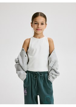 Reserved - Bawełniany top - złamana biel - id: 5318S-01X - marki Reserved - 187318321 Reserved - Bawełniany top - złamana biel ze sklepu Reserved w kategorii Bluzki dziewczęce - zdjęcie 187318321