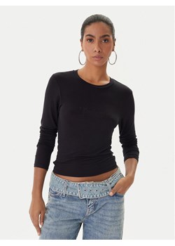 Juicy Couture Bluzka Slub JCWCT225312 Czarny Slim Fit - id: 0000305589125 - marki Juicy Couture - 187319784 Juicy Couture Bluzka Slub JCWCT225312 Czarny Slim Fit ze sklepu MODIVO w kategorii Bluzki damskie - zdjęcie 187319784