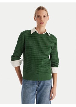 Tommy Hilfiger Sweter Fine WW0WW44993 Zielony Regular Fit - id: 0000305376671 - marki Tommy Hilfiger - 187319883 Tommy Hilfiger Sweter Fine WW0WW44993 Zielony Regular Fit ze sklepu MODIVO w kategorii Swetry damskie - zdjęcie 187319883