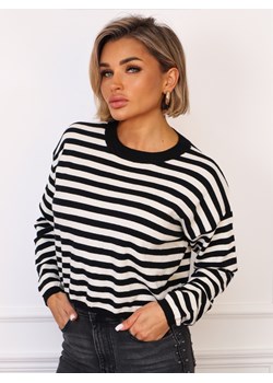SWETEREK OVERSIZE W BIAŁO- CZARNE PASKI - id: 20598 - marki Olika - 187320831 SWETEREK OVERSIZE W BIAŁO- CZARNE PASKI ze sklepu olika.com.pl w kategorii Swetry damskie - zdjęcie 187320831