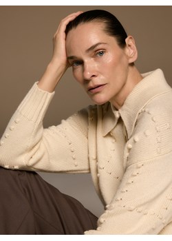 Reserved - Sweter z wełną - złamana biel - id: 184HW-01X - marki Reserved - 187322204 Reserved - Sweter z wełną - złamana biel ze sklepu Reserved w kategorii Swetry damskie - zdjęcie 187322204