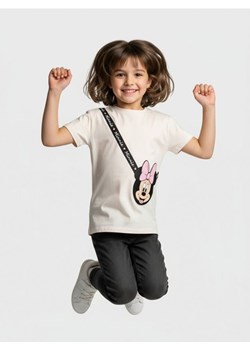 Sinsay - Koszulka z naszytą torebką zapinaną na zamek Minnie Mouse - kremowy - id: 732EV-01X - marki Sinsay - 187322613 Sinsay - Koszulka z naszytą torebką zapinaną na zamek Minnie Mouse - kremowy ze sklepu Sinsay w kategorii Bluzki dziewczęce - zdjęcie 187322613