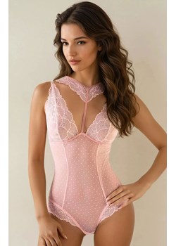 Różowe koronkowe body damskie Kreame Pink LC 90546, Kolor różowy, Rozmiar L/XL, LivCo Corsetti Fashion ze sklepu Intymna w kategorii Body damskie - zdjęcie 187323833