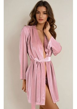 Różowy szlafrok damski krótki Nolesan, Kolor róż pudrowy, Rozmiar L/XL, LivCo Corsetti Fashion ze sklepu Intymna w kategorii Szlafroki damskie - zdjęcie 187323861