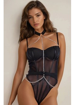 Czarne body z chokerem Rubika Body Black, Kolor czarny, Rozmiar M, LivCo Corsetti Fashion ze sklepu Intymna w kategorii Body damskie - zdjęcie 187323880