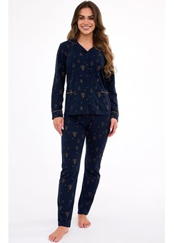 Bawełniana piżama damska Gold 482/447, Kolor granatowy, Rozmiar L, Cornette ze sklepu Intymna w kategorii Piżamy damskie - zdjęcie 187323913