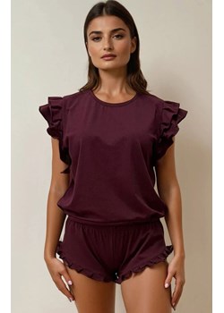 Krótka piżama damska w kolorze burgundowym Lulu 2, Kolor burgund, Rozmiar XS, DKaren ze sklepu Intymna w kategorii Piżamy damskie - zdjęcie 187323930