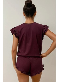 Krótka piżama damska w kolorze burgundowym Lulu 2, Kolor burgund, Rozmiar XS, DKaren ze sklepu Intymna w kategorii Piżamy damskie - zdjęcie 187323931