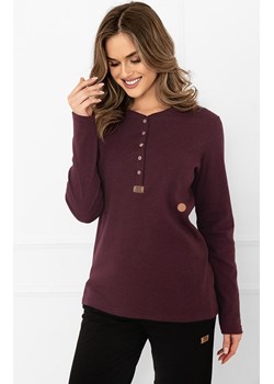 Bawełniana bluzka damska z długim rękawem bordowy melanż Gordo, Kolor bordowy melanż, Rozmiar S, Italian Fashion ze sklepu Intymna w kategorii Bluzki damskie - zdjęcie 187324244