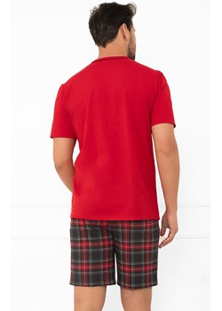 Piżama męska krótki rękaw, krótkie spodnie Rusoli, Kolor czerwony-wzór, Rozmiar M, Italian Fashion ze sklepu Intymna w kategorii Piżamy męskie - zdjęcie 187324273