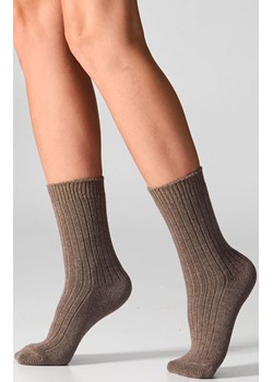 Skarpetki damskie z wełną merynosów i kaszmirem kawowe SCM26, Kolor kawowy, Rozmiar 36-40, LEGS ze sklepu Intymna w kategorii Skarpetki damskie - zdjęcie 187324374
