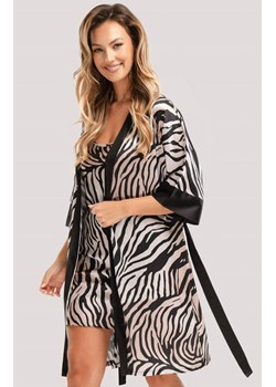 Unikat szlafrok damski z wiązaniem Braga, Kolor czarny-wzór, Rozmiar S, Unikat ze sklepu Intymna w kategorii Szlafroki damskie - zdjęcie 187324691