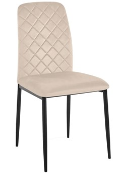 Welurowe beżowe krzesło  P3-Z28 - id: 53695 - marki Elior - 187324731 Welurowe beżowe krzesło  P3-Z28 ze sklepu Edinos.pl w kategorii Krzesła - zdjęcie 187324731