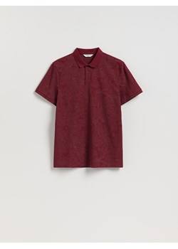 Reserved - Koszulka polo ze świątecznym wzorem - bordowy ze sklepu Reserved w kategorii T-shirty męskie - zdjęcie 187325643