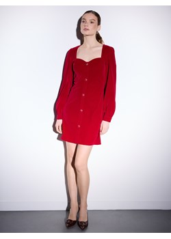 Mohito - Welurowa sukienka mini - czerwony - id: 658HB-33X - marki Mohito - 187327222 Mohito - Welurowa sukienka mini - czerwony ze sklepu Mohito w kategorii Sukienki - zdjęcie 187327222