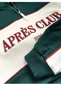 Reserved - Bawełniana bluza ze stójką - ciemnozielony ze sklepu Reserved w kategorii Bluzy męskie - zdjęcie 187327383