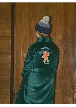 Reserved - Świąteczny szlafrok z ciastkiem - ciemnozielony ze sklepu Reserved w kategorii Szlafroki dziecięce - zdjęcie 187327931