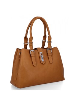 Elegacka Torebka Damska 3 Komory firmy Herisson 22R527 Musztardowa ze sklepu PaniTorbalska w kategorii Kuferki - zdjęcie 187328560