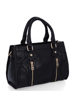 Torebka Damska w Stylu Vintage firmy Herisson 16B6047 Czarna ze sklepu PaniTorbalska w kategorii Kuferki - zdjęcie 187328622