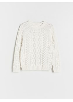 Reserved - Sweter o warkoczowym splocie - złamana biel ze sklepu Reserved w kategorii Swetry chłopięce - zdjęcie 187329074