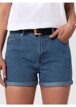 Sinsay - Szorty jeansowe mom high waist - granatowy - id: 0392U-59J - marki Sinsay - 187329190 Sinsay - Szorty jeansowe mom high waist - granatowy ze sklepu Sinsay w kategorii Szorty - zdjęcie 187329190